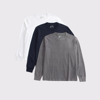 Abercrombie 3-Pack Long-Sleeve Premium Heavyweight 2.0 Tees