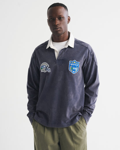 Abercrombie Seattle Seahawks Premium Heavyweight Rugby Polo