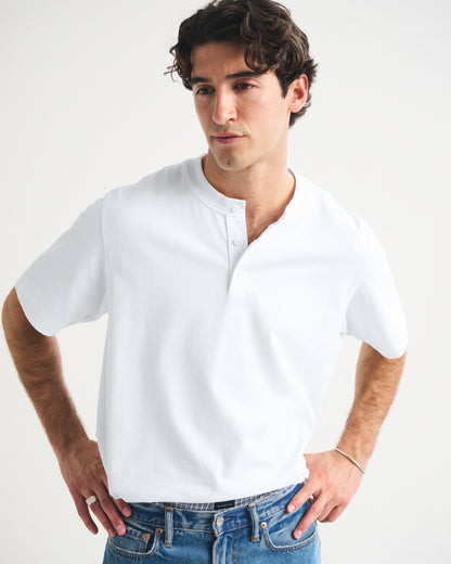 Abercrombie Short-Sleeve Premium Heavyweight 2.0 Henley