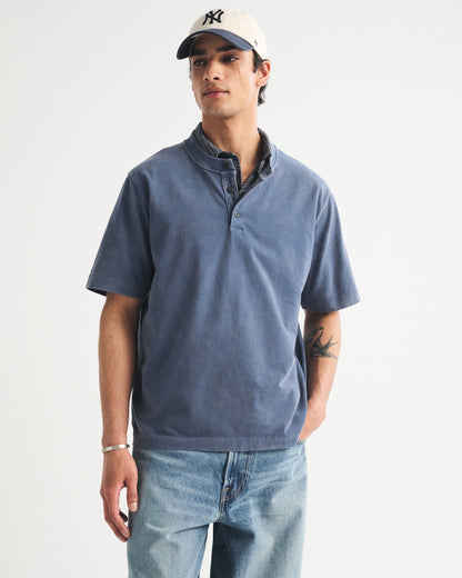 Abercrombie Short-Sleeve Premium Heavyweight 2.0 Henley