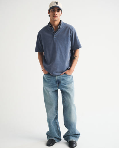 Abercrombie Short-Sleeve Premium Heavyweight 2.0 Henley