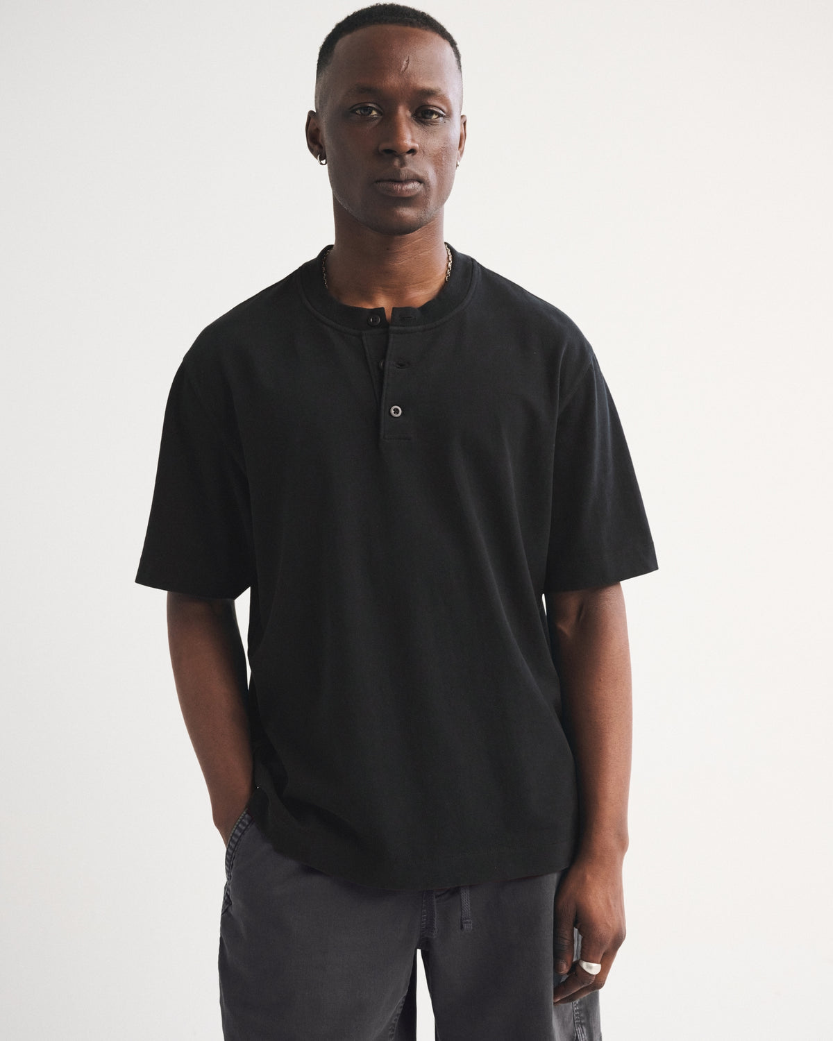 Abercrombie Short-Sleeve Premium Heavyweight 2.0 Henley
