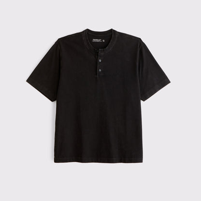 Abercrombie Short-Sleeve Premium Heavyweight 2.0 Henley