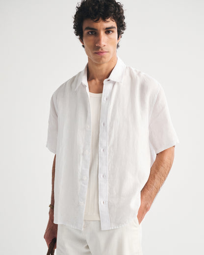 Abercrombie 100% Linen Short-Sleeve Button-Up Shirt