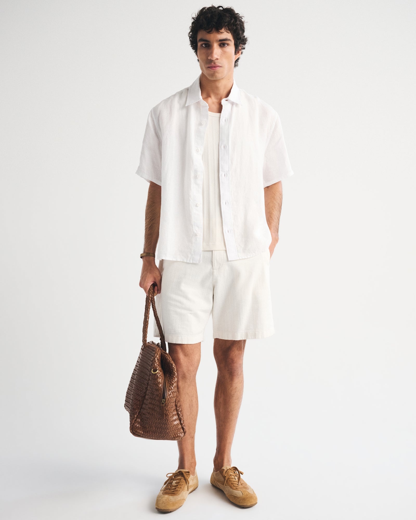 Abercrombie 100% Linen Short-Sleeve Button-Up Shirt