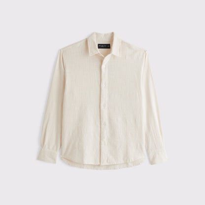 Abercrombie 100% Cotton Slub Button-Up Shirt
