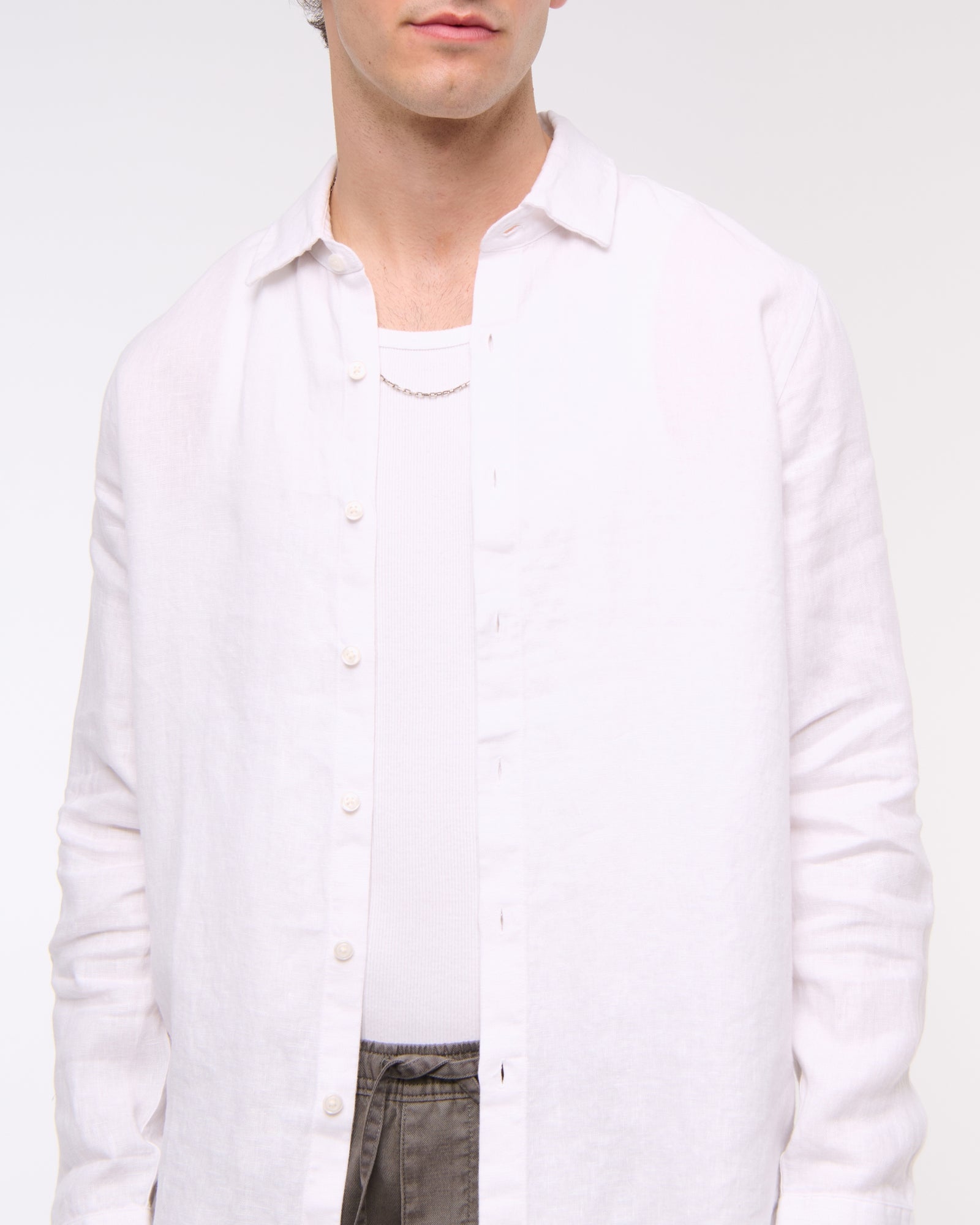 Abercrombie the A&F Collins Linen-Blend Shirt