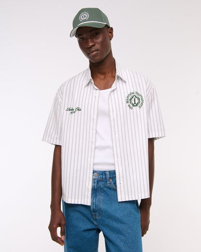 Abercrombie Short-Sleeve Memorial Tournament Workwear Button-Up Shirt