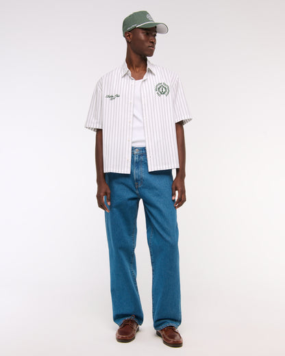 Abercrombie Short-Sleeve Memorial Tournament Workwear Button-Up Shirt