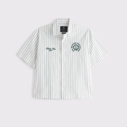 Abercrombie Short-Sleeve Memorial Tournament Workwear Button-Up Shirt