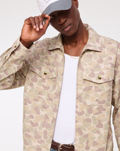 Abercrombie Twill Zip Shirt Jacket