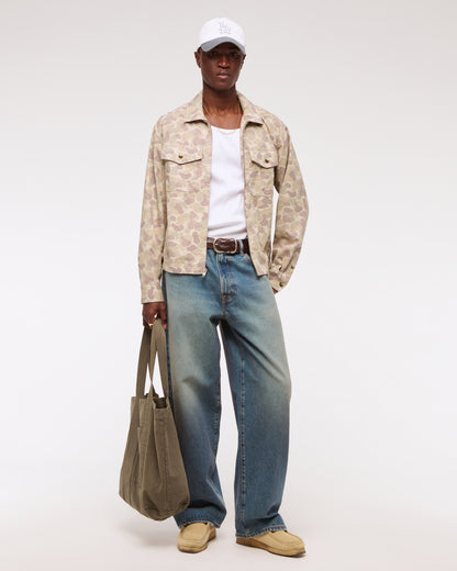 Abercrombie Twill Zip Shirt Jacket