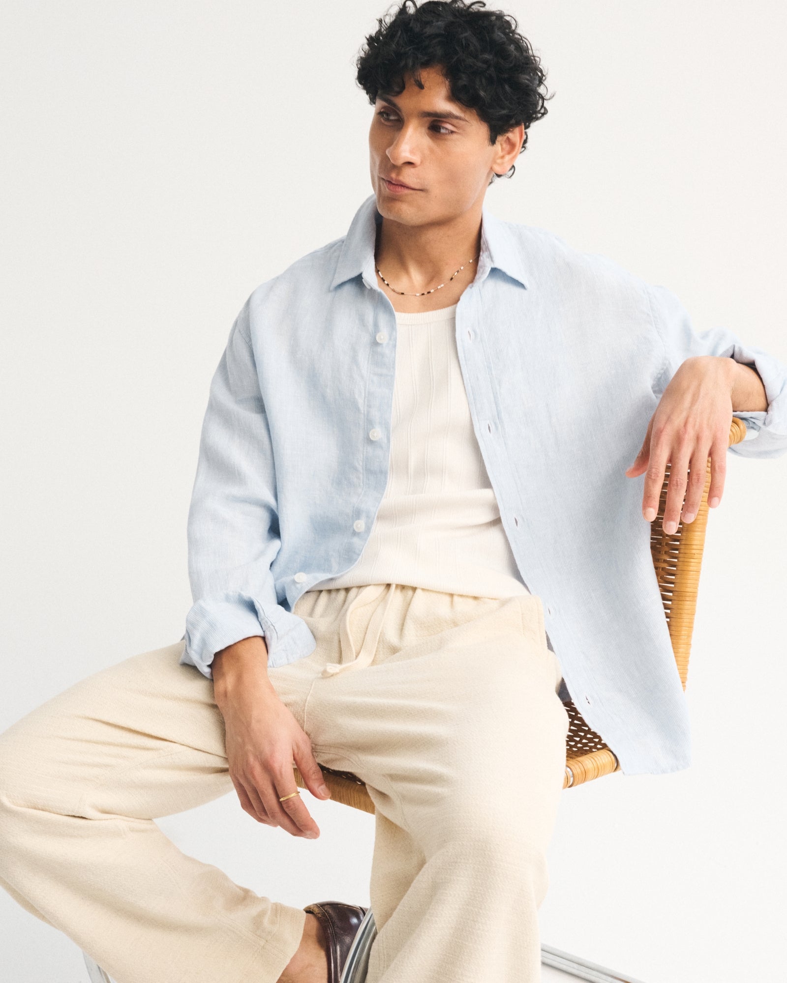 Abercrombie 100% Linen Button-Up Shirt