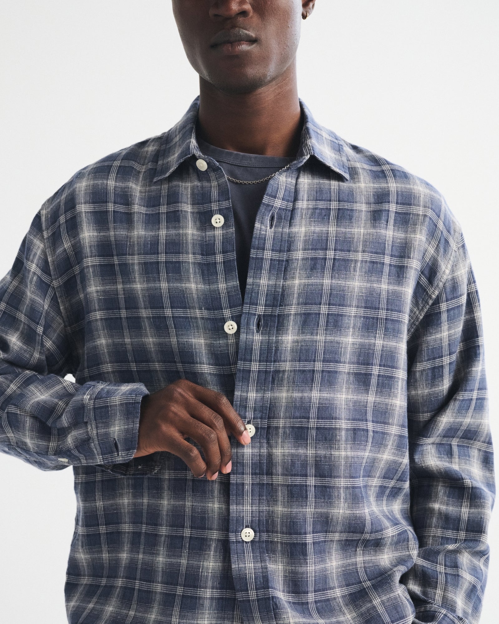 Abercrombie Linen-Blend Plaid Shirt