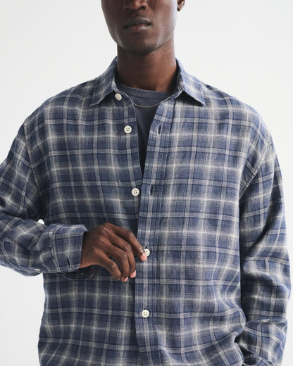 Abercrombie Linen-Blend Plaid Shirt
