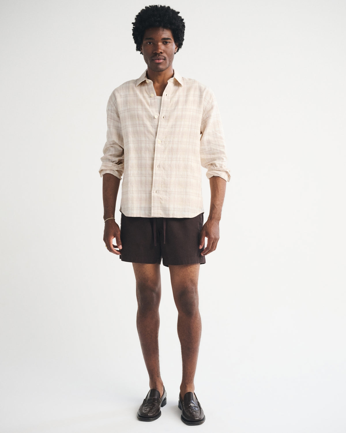 Abercrombie Linen-Blend Plaid Shirt