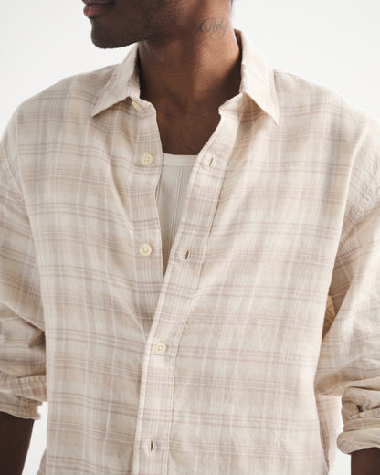 Abercrombie Linen-Blend Plaid Shirt