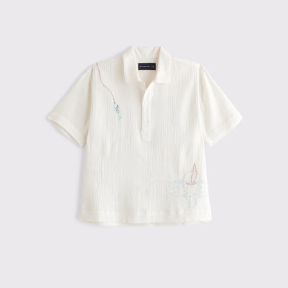 Abercrombie Short-Sleeve Gauzy Popover