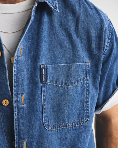 Abercrombie Short-Sleeve Denim Button-Up Shirt