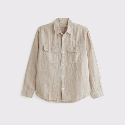 Abercrombie 100% Linen 2-Pocket Shirt