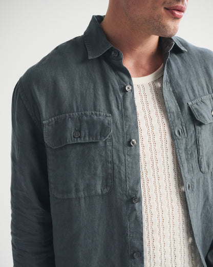 Abercrombie 100% Linen 2-Pocket Shirt