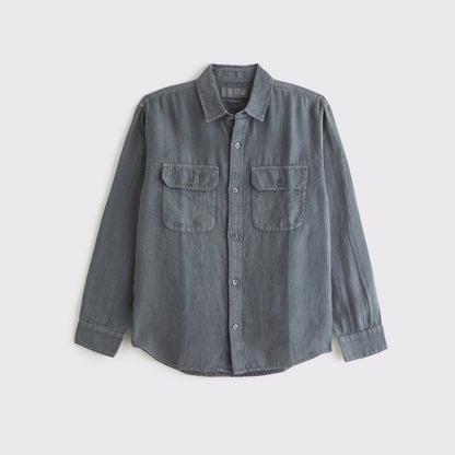 Abercrombie 100% Linen 2-Pocket Shirt