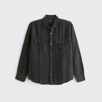 Abercrombie 100% Linen 2-Pocket Shirt