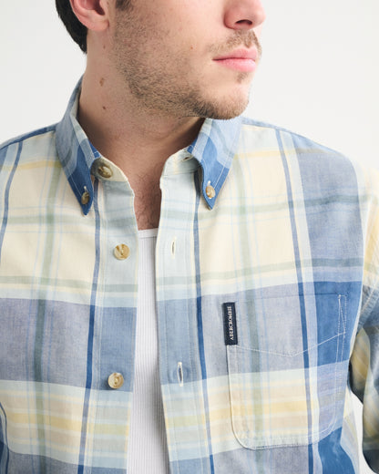 Abercrombie Striped Logo Button-Up Shirt