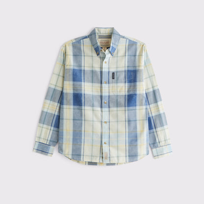 Abercrombie Striped Logo Button-Up Shirt