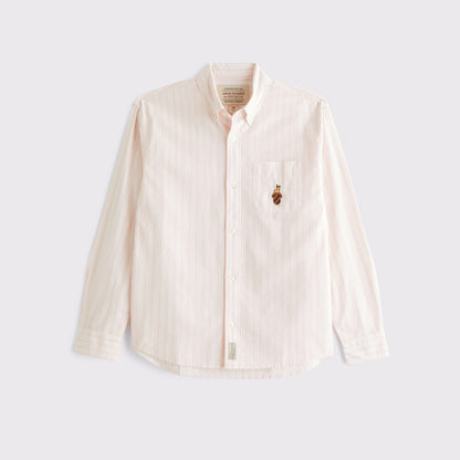 Abercrombie Striped Logo Button-Up Shirt
