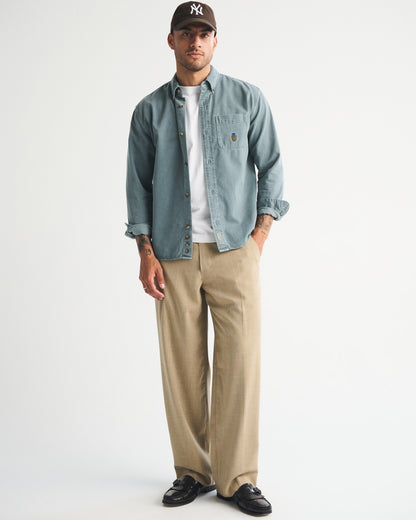 Abercrombie Twill Button-Up Shirt