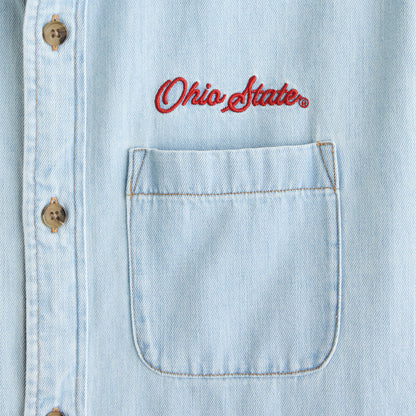 Abercrombie Ohio State Buckeyes Denim Button-Up Shirt