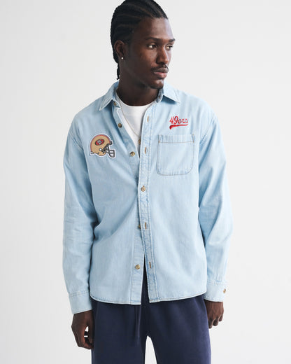 Abercrombie New England Patriots Denim Button-Up Shirt