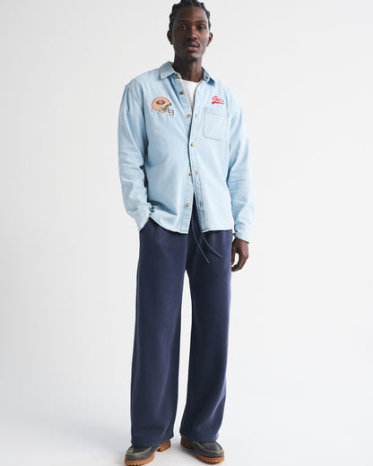 Abercrombie New England Patriots Denim Button-Up Shirt