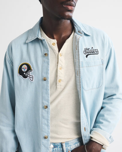 Abercrombie New England Patriots Denim Button-Up Shirt