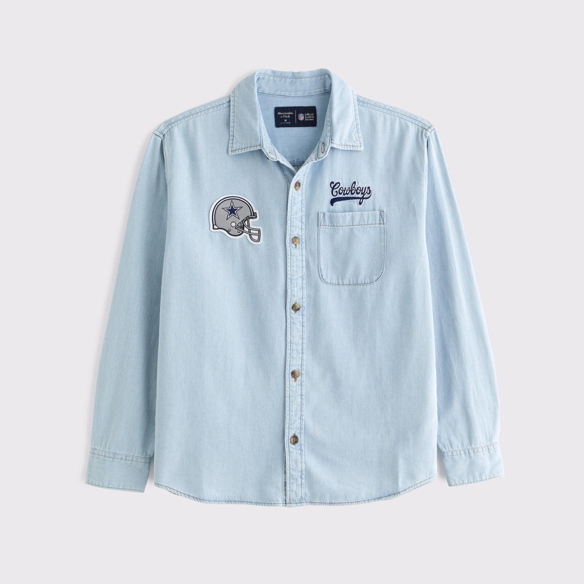 Abercrombie New England Patriots Denim Button-Up Shirt
