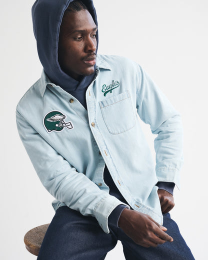 Abercrombie New England Patriots Denim Button-Up Shirt
