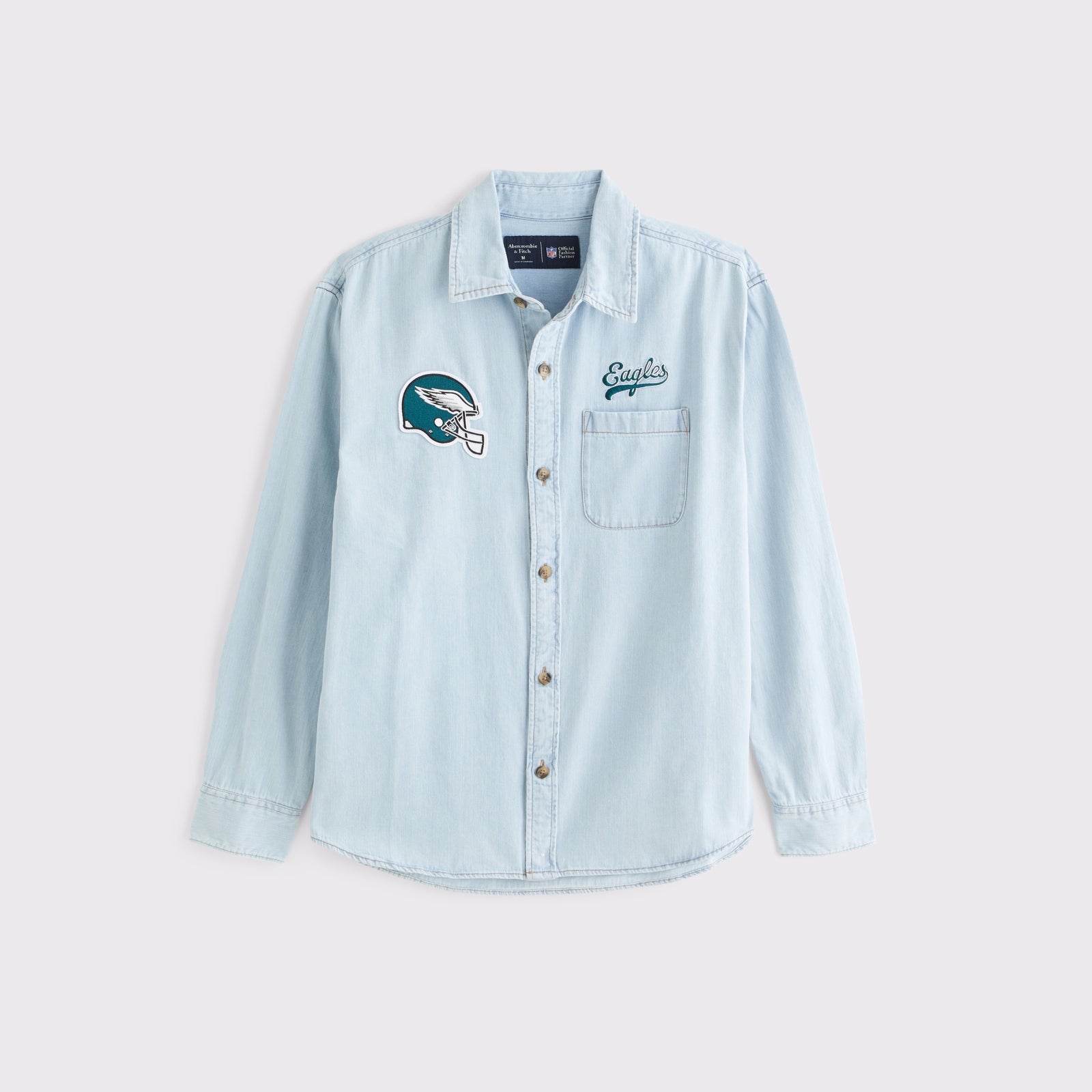 Abercrombie New England Patriots Denim Button-Up Shirt