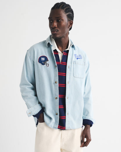 Abercrombie New England Patriots Denim Button-Up Shirt