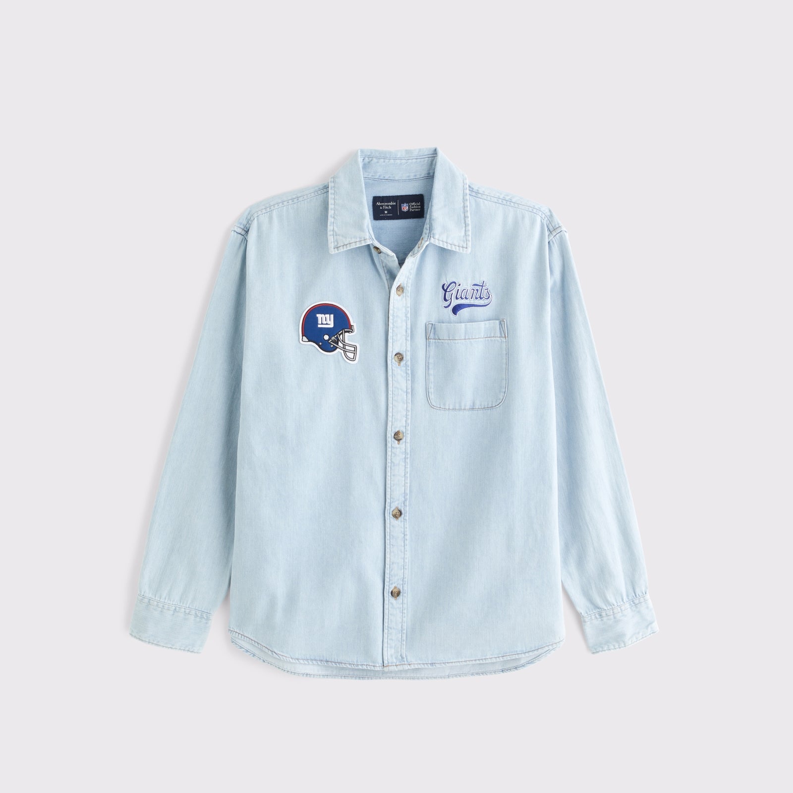 Abercrombie New England Patriots Denim Button-Up Shirt