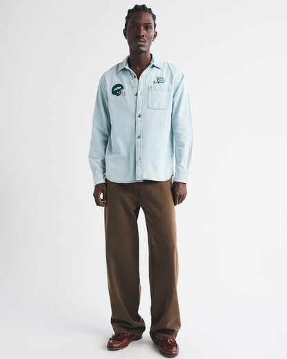 Abercrombie New England Patriots Denim Button-Up Shirt