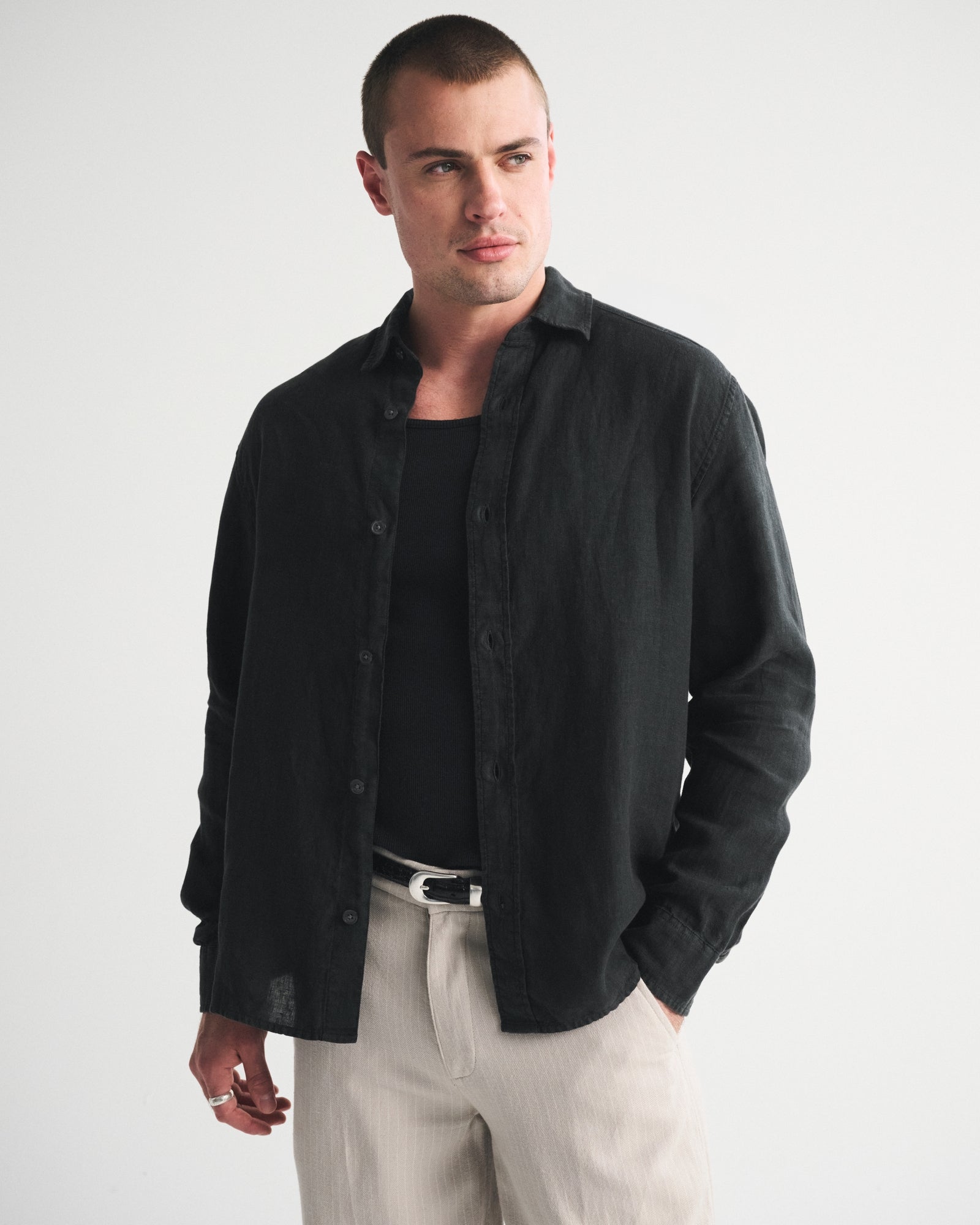 Abercrombie 100% Linen Button-Up Shirt