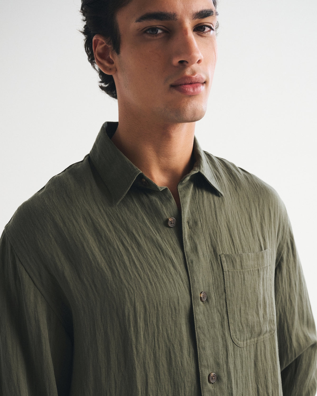 Abercrombie Lyocell-Blend Button-Up Shirt