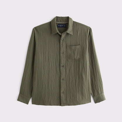 Abercrombie Lyocell-Blend Button-Up Shirt
