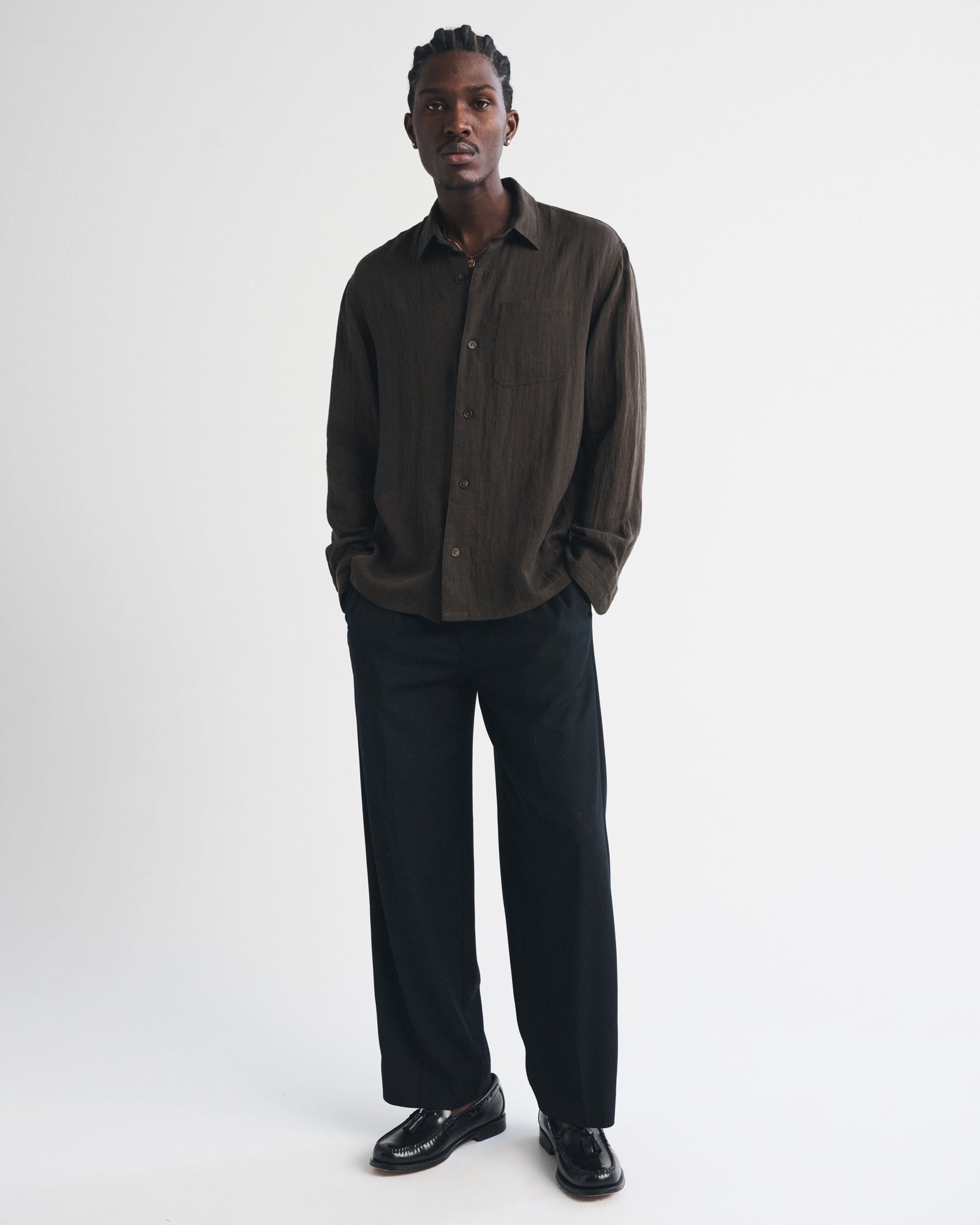 Abercrombie Lyocell-Blend Button-Up Shirt