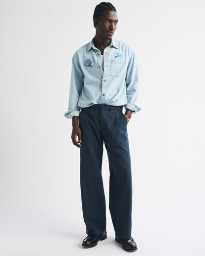 Abercrombie New England Patriots Denim Button-Up Shirt