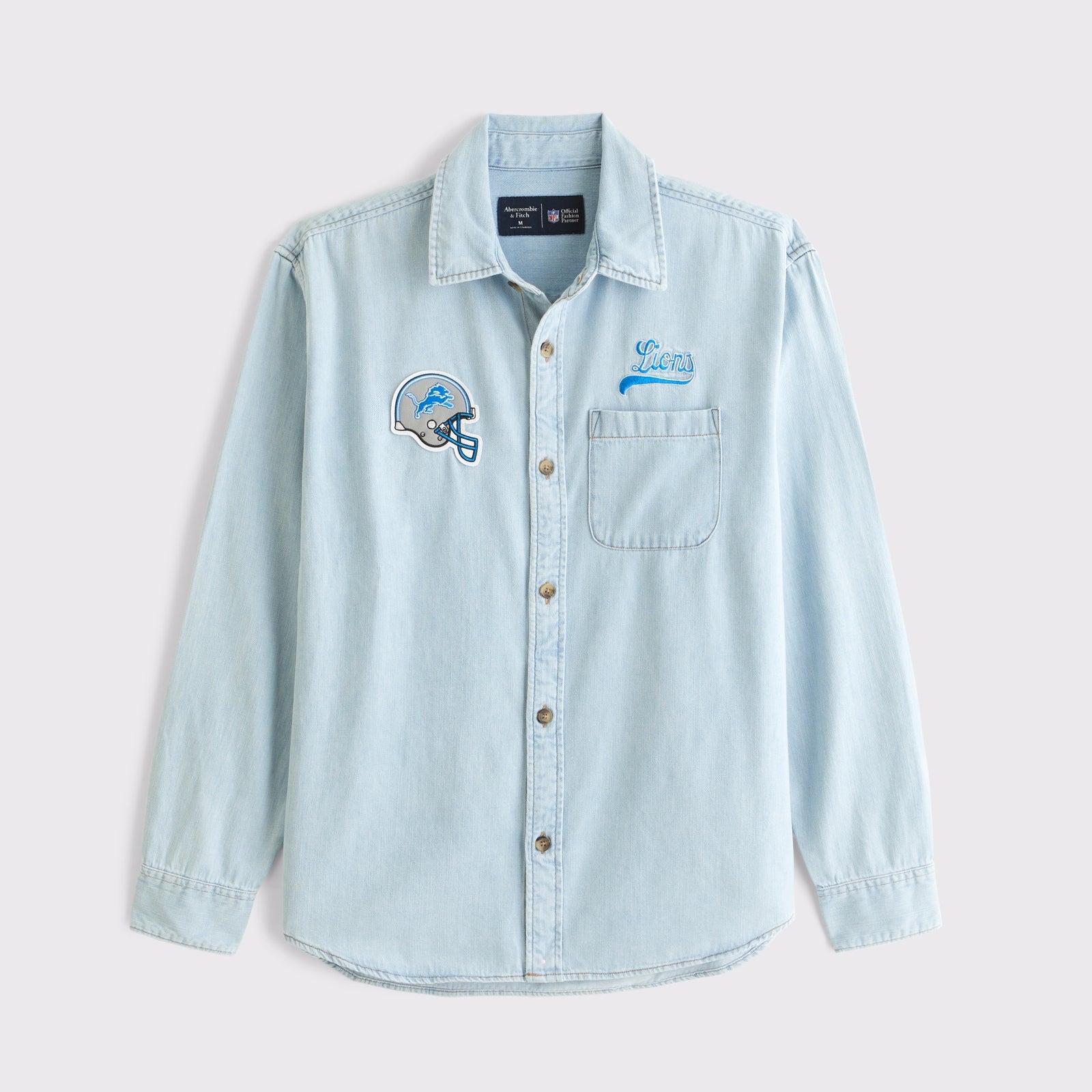 Abercrombie New England Patriots Denim Button-Up Shirt