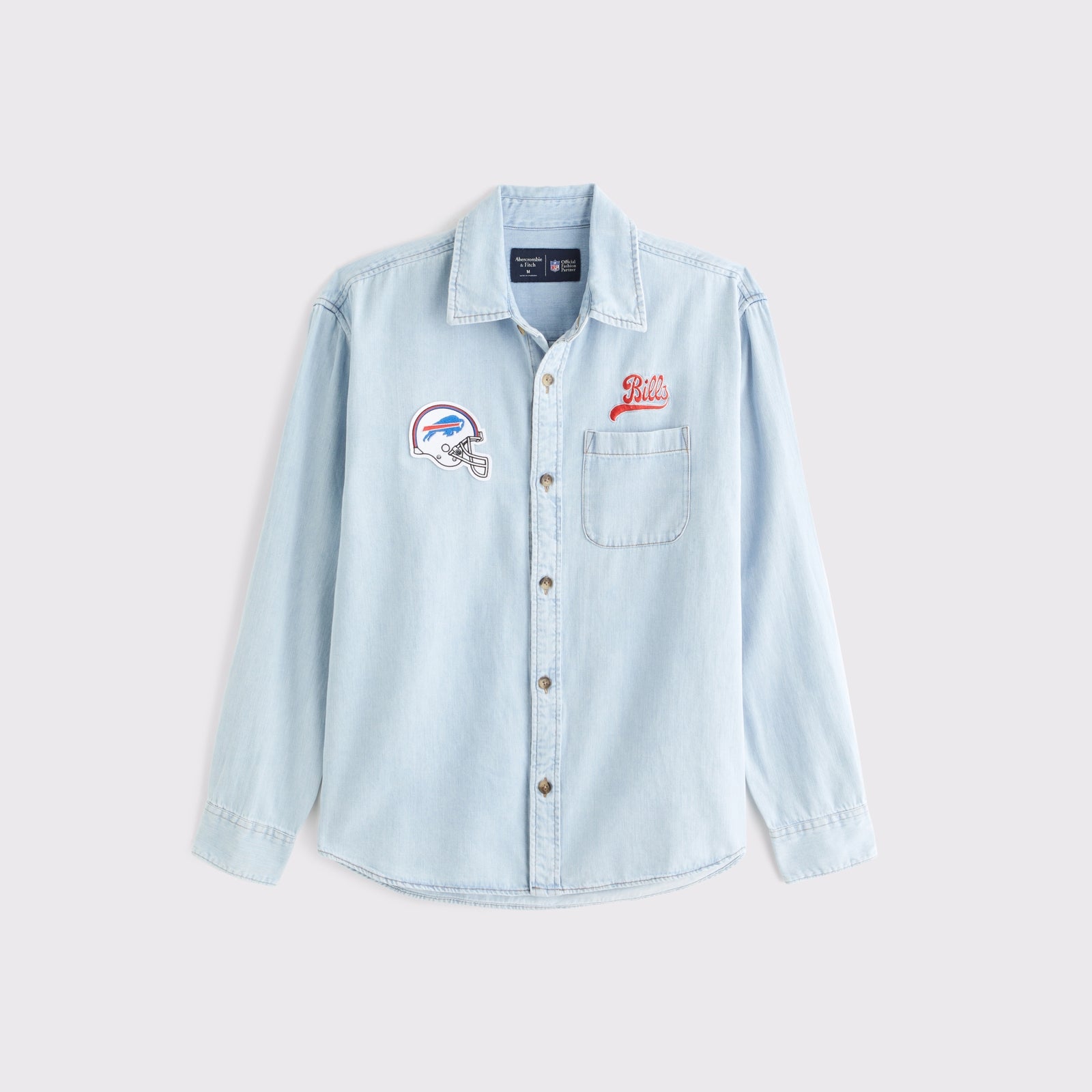 Abercrombie New England Patriots Denim Button-Up Shirt