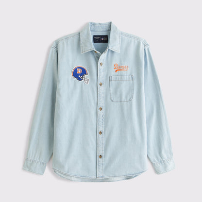 Abercrombie New England Patriots Denim Button-Up Shirt