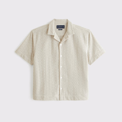 Abercrombie Boxy Button-Up Lace Shirt